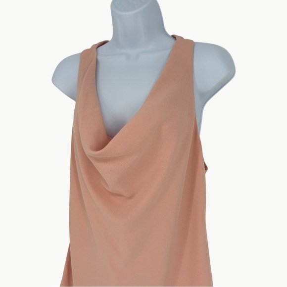 NWT Alice + Olivia Harmony Cowl Neck Racer Back Mini Dress | Sz 8 | Blush Pink - Picture 5 of 14